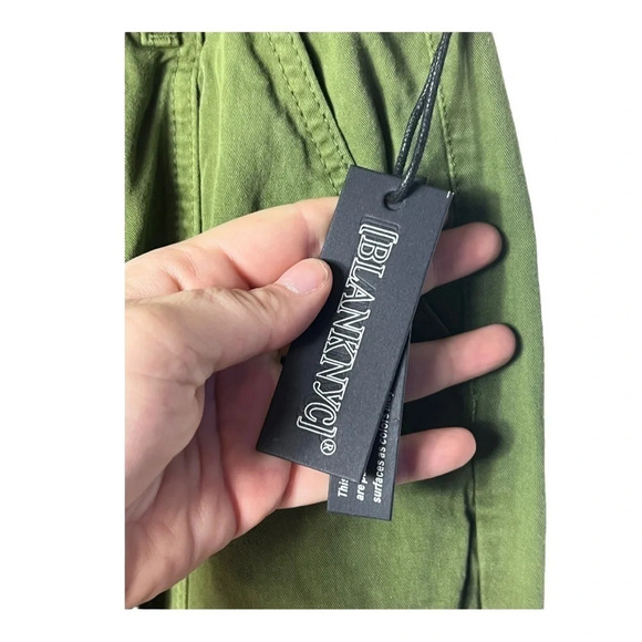 1378. BLANK NYC‎ SMOCKED WAIST HIGH RISE STRAIGHT LEG PANTS SIZE 28 OLIVE GREEN - Picture 7 of 12